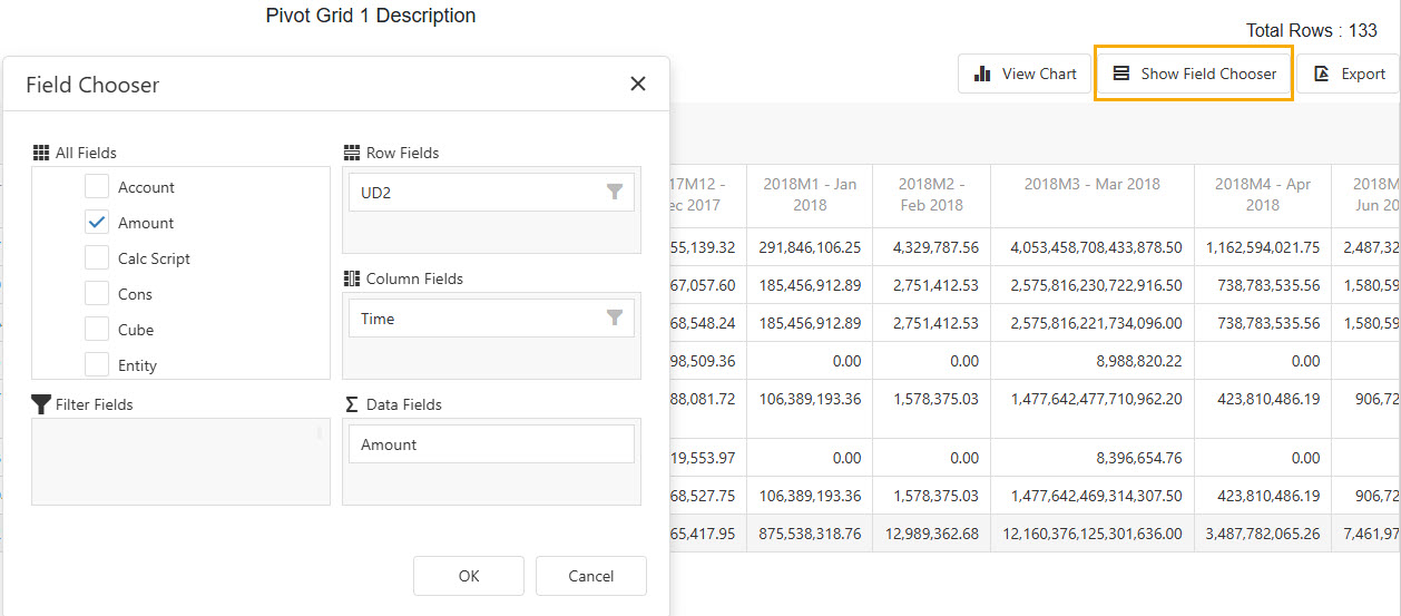 Pivot Grids Field Chooser Dialog Box
